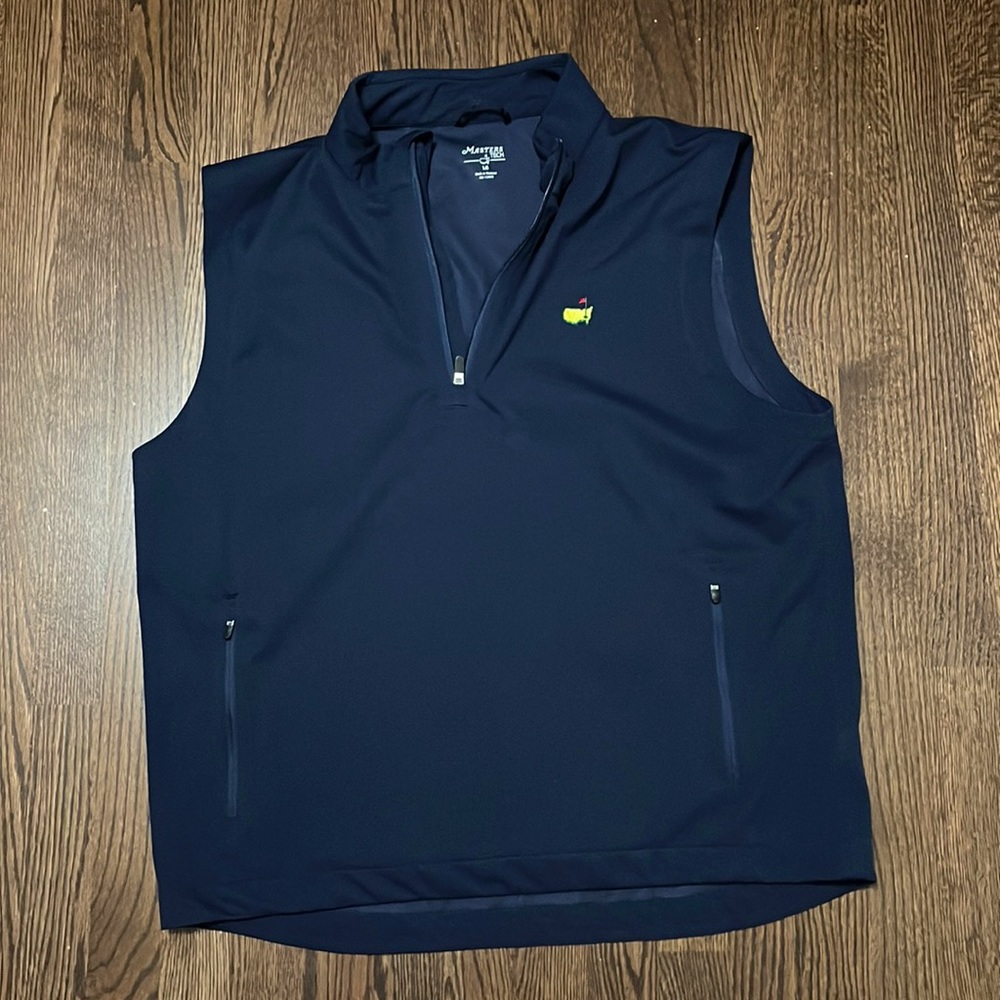 Masters Peter Millar Navy Performance Tech 1/4 Zip Vest Navy Blue